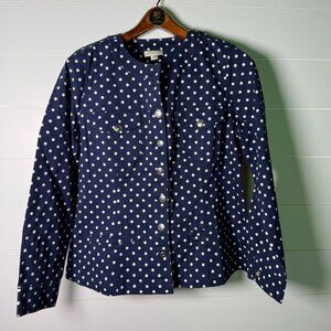 Appleseed’s‎ M Cotton Blend Navy White Polkadot Jacket NWOT